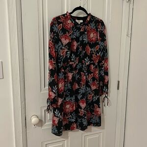 LOFT Long Sleeve Floral Print Dress, Size 4